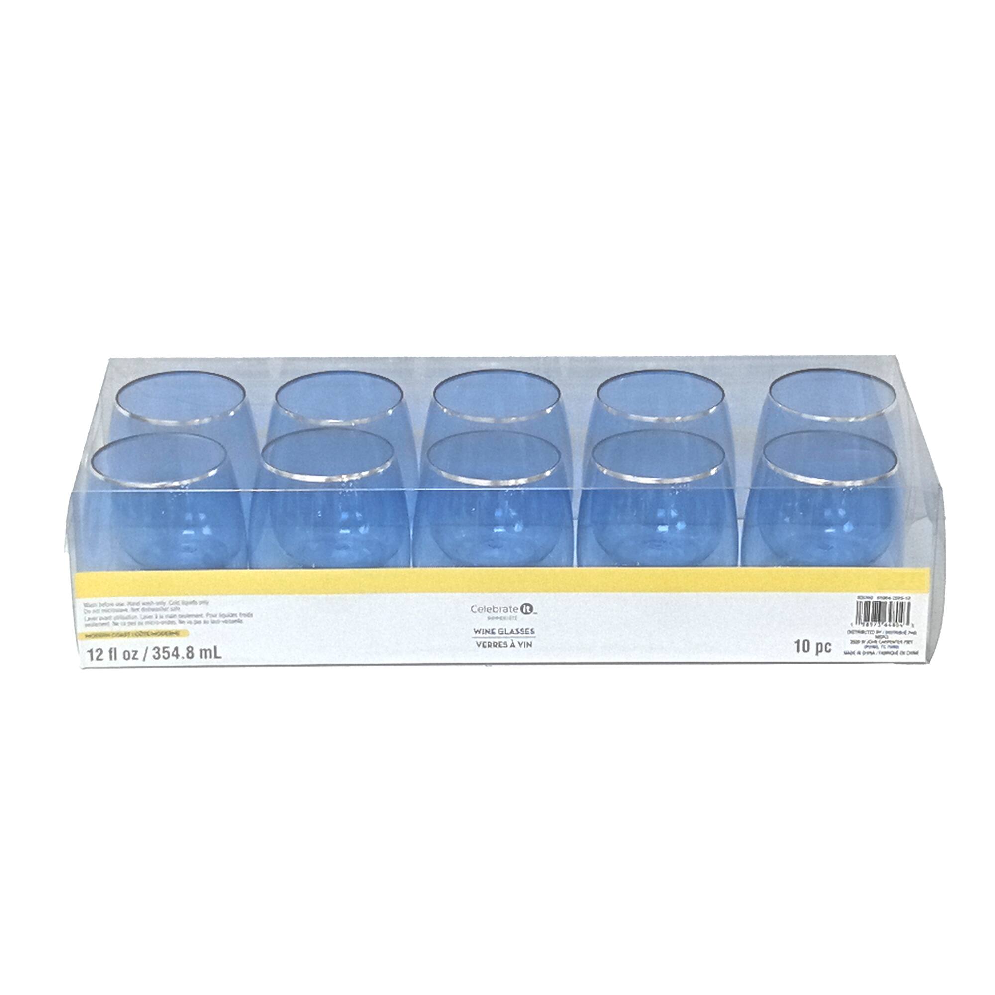 Modern Coast 12oz. Blue Wine Glasses, 10ct. by Celebrate It™